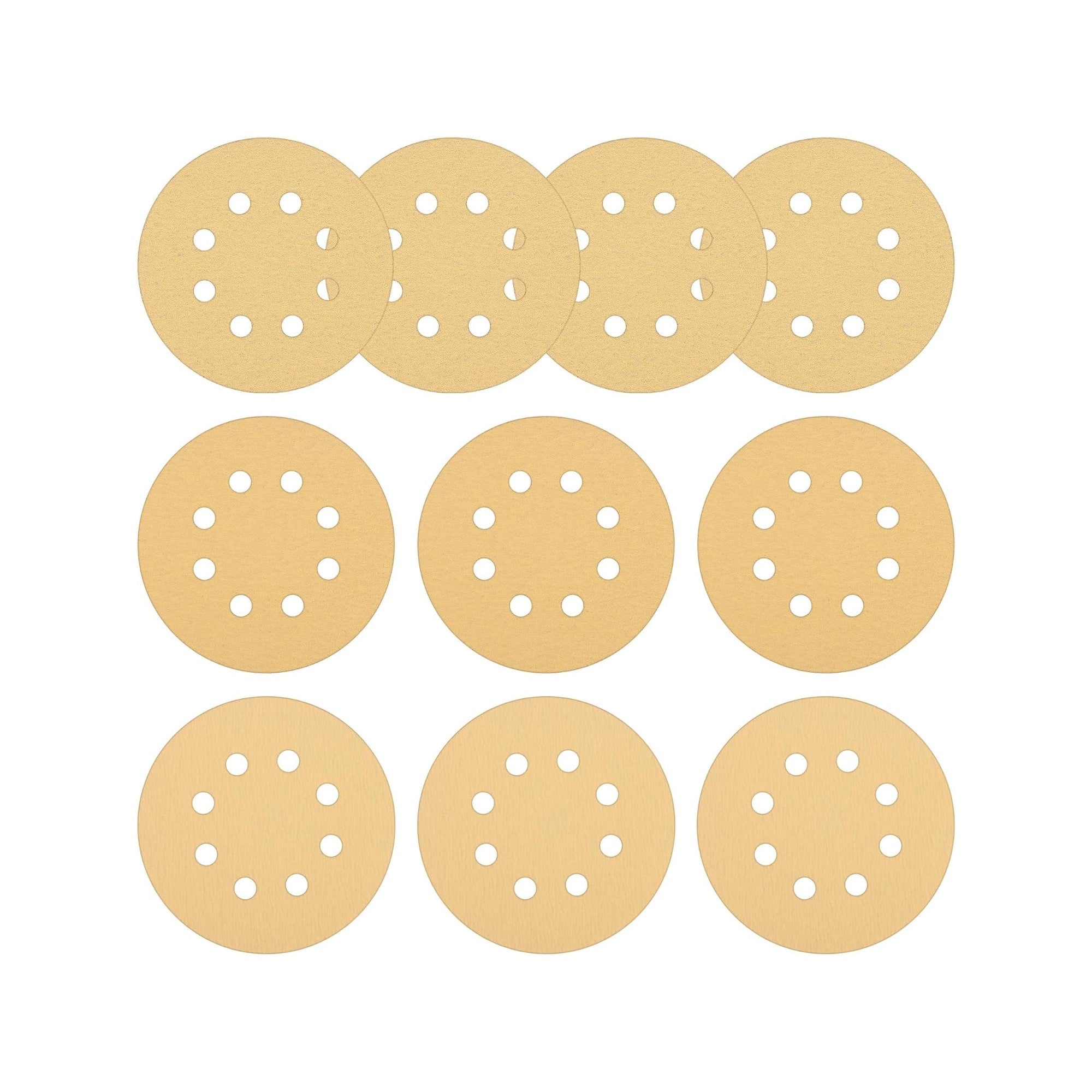 10PC 5" 8-Hole Hook and Loop Sanding Discs Pad Kit Random Orbit Sandpaper MegaBDM