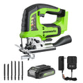 24V Cordless Battery Brushless Jig Saw: 2.0 Ah Battery and Charger MegaBDM