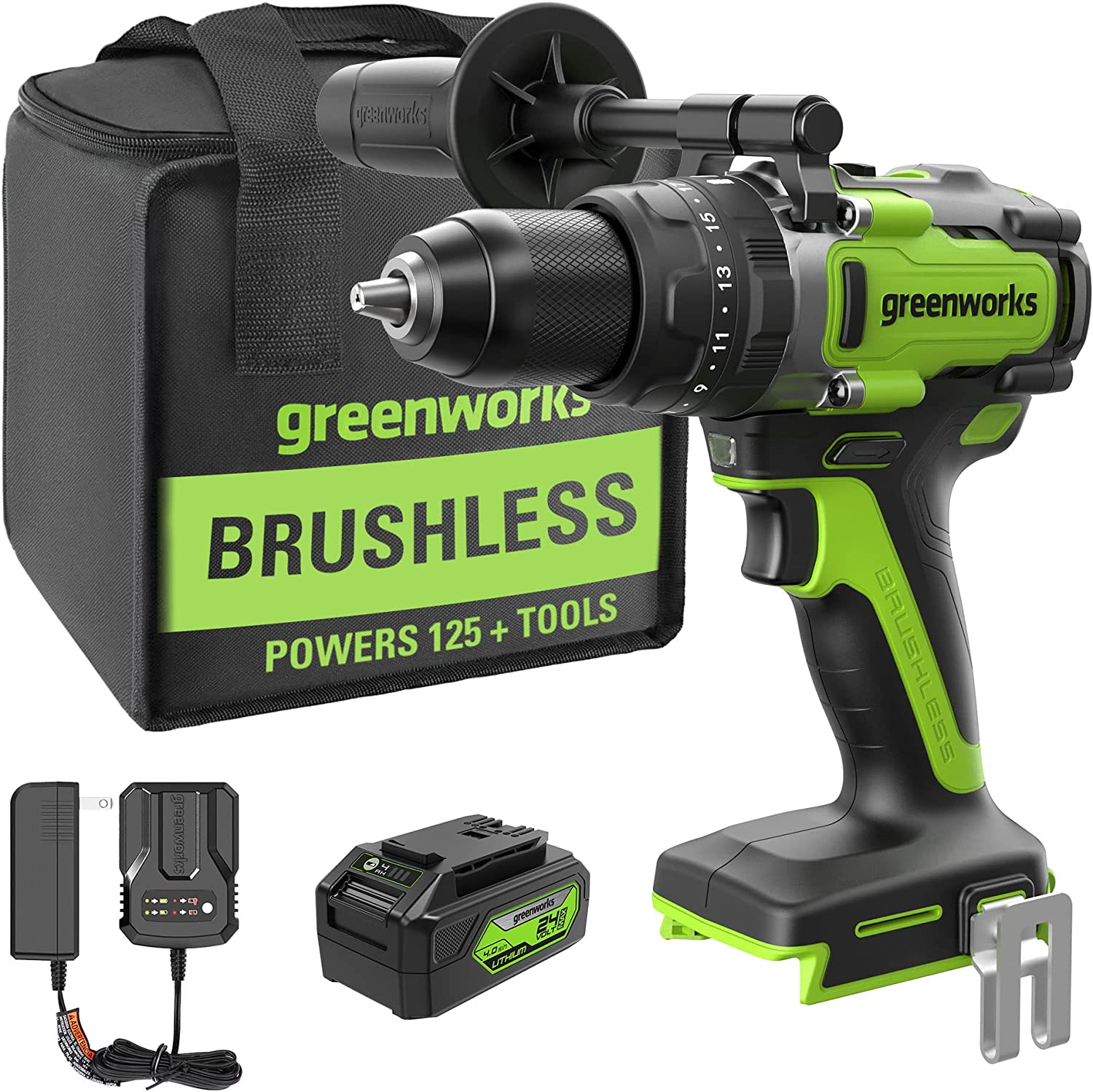 24V 1/2" 1240 in/lbs Hammer Drill: 4.0 Ah Battery and Charger MegaBDM