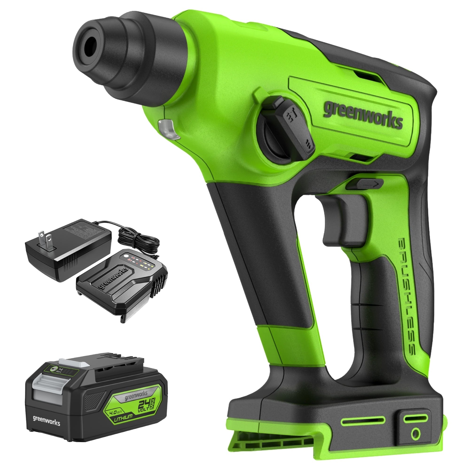 24V SDS 1.2J Brushless Rotary Hammer Drill w/ 4.0Ah Battery and Charger MegaBDM