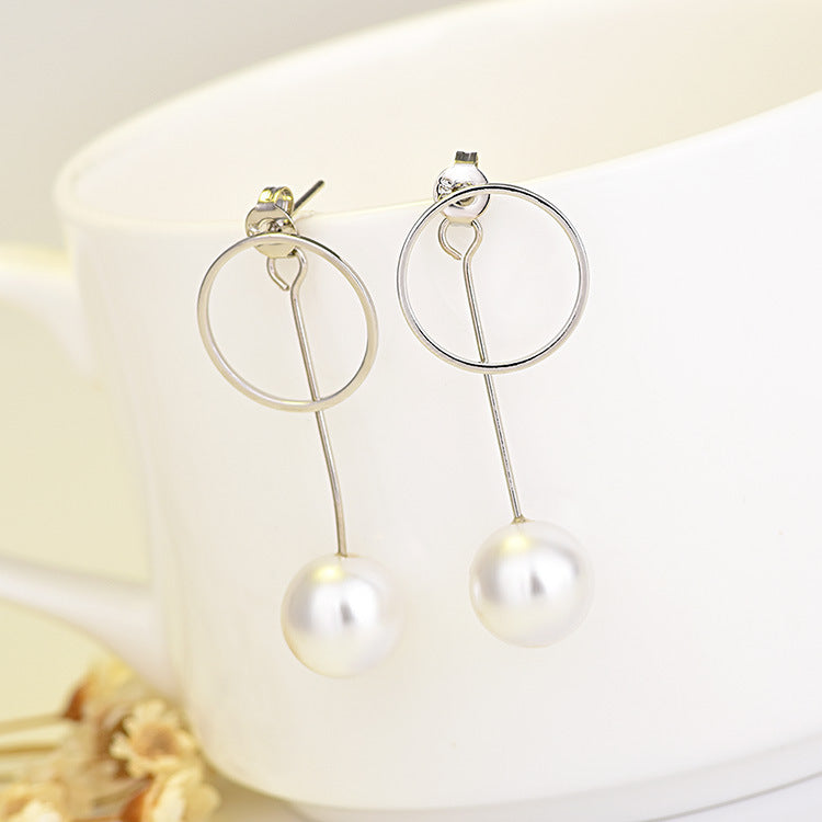 Stars Triangle Round Long Pearl Geometric String Earrings - NN012 MegaBDM