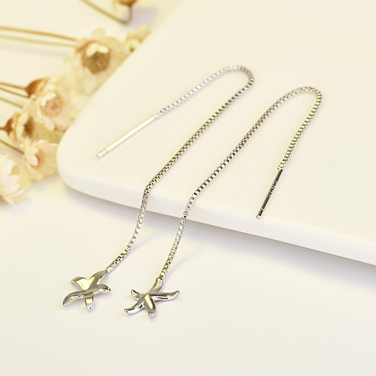 Stars Triangle Round Long Pearl Geometric String Earrings - NN020 MegaBDM