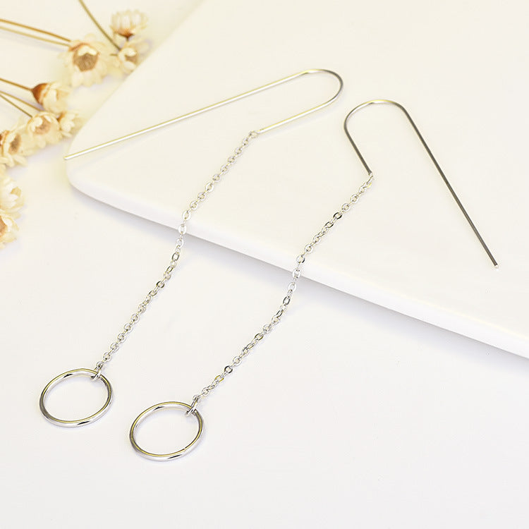 Stars Triangle Round Long Pearl Geometric String Earrings - NN015 MegaBDM