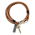 Woven Leather Simple Double Imitation Punk Bracelet - Khaki MegaBDM