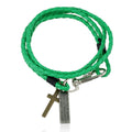 Woven Leather Simple Double Imitation Punk Bracelet - Light Green MegaBDM