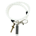 Woven Leather Simple Double Imitation Punk Bracelet - Pure White MegaBDM