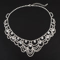 Luxurious Exaggerating Decorative Collarbone Chain Shiny Full Diamond Rhinestone Necklace MegaBDM