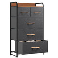 YITAHOME Chest of Drawers, Fabric 5-Drawer Storage Organizer Unit for Bedroom Living Room Closet, Sturdy Steel Frame, Easy Pull Fabric Bins & Wooden Top, Fabric Dresser MegaBDM