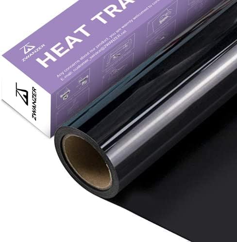 Zwanzer Black Heat Transfer Vinyl - 12" x 12ft Iron On Vinyl Roll for Cricut & Silhouette Cameo, Easy to Cut & Weed MegaBDM