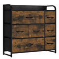 YITAHOME Chest of Drawer with 7 Drawers for Bedroom Fabric Dresser Storage Drawers With Handles Metal Frame for Living Room, Hallway,Rustic Brown MegaBDM