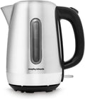 Morphy Richards Equip Kettle, 1.7L, 3Kw Rapid boil, Removeable Limescale Filter, Easy View Water Gauge, Brushed Stainless Steel Case, 102786 MegaBDM