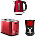 Morphy Richards Equip Bundle, Kettle, Toaster and Filtered Coffee Machine, 1.7L Fast Boil Jug Kettle, 2 Slice Variable Browning Toaster, Perfect Pour Filter Coffee Maker, Red 102785|222066|162503 MegaBDM