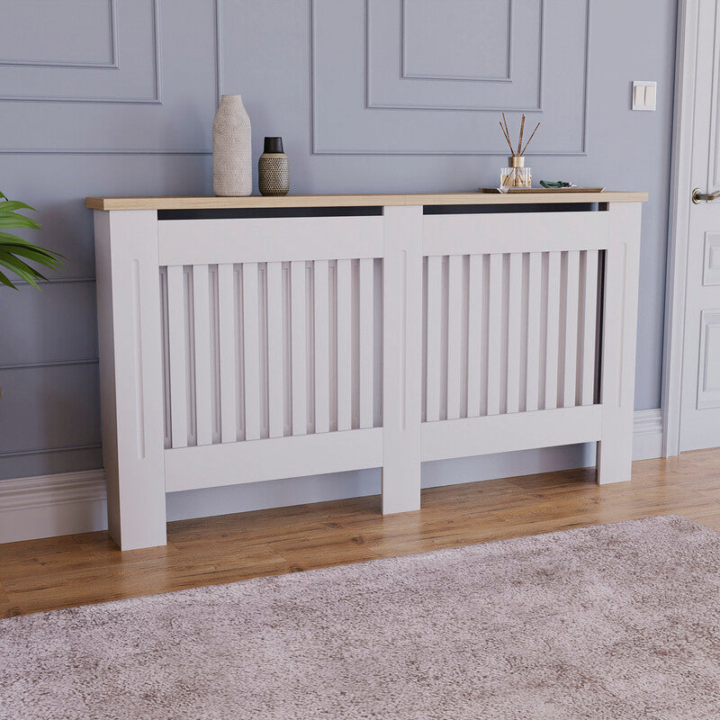 Vida Designs Radiator Cover Arlington White/Oak Effect Large MegaBDM