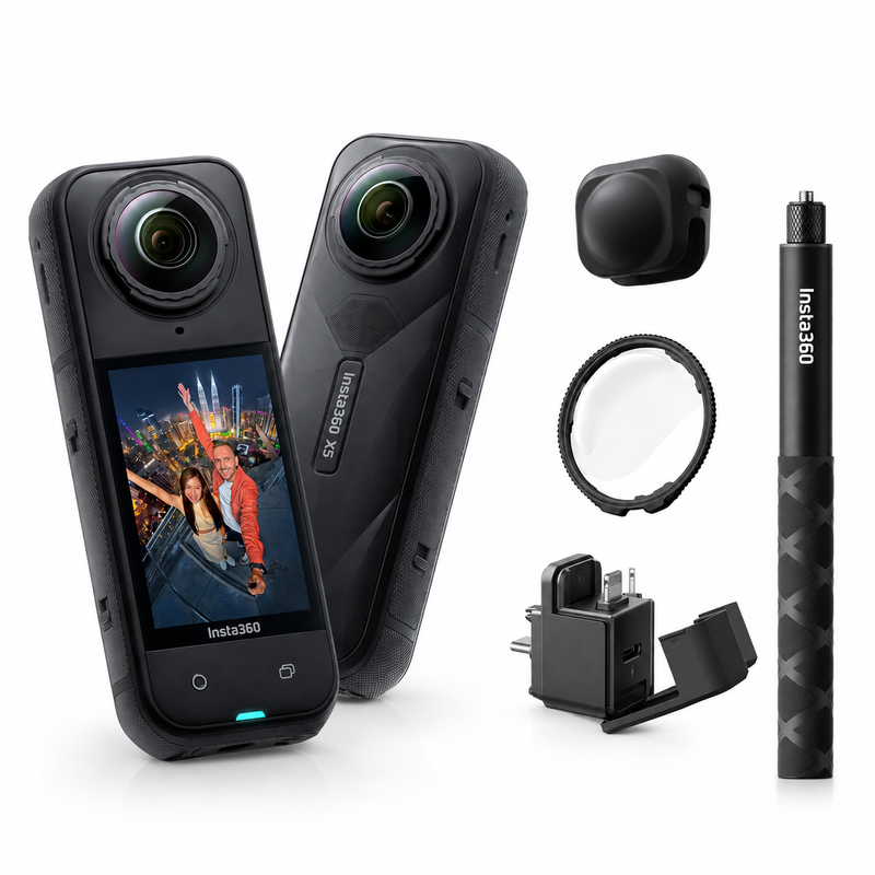 Insta360 X5 Creator Combo (X5 + Quick Reader + 114 cm Invisible Selfie Stick + Lens Protector) MegaBDM
