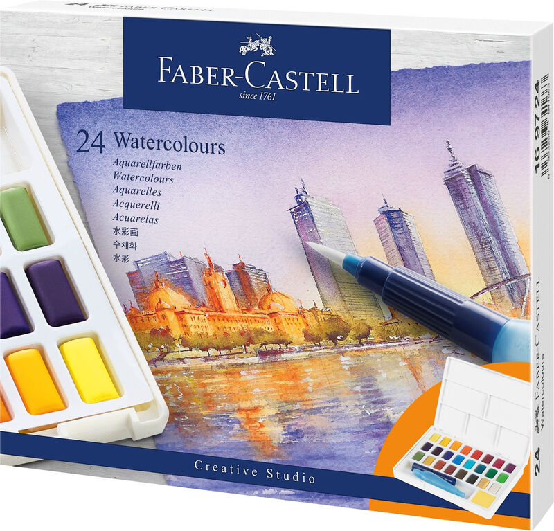 Faber-Castell Creative Studio Watercolour Pan Kit, Set of 24 MegaBDM