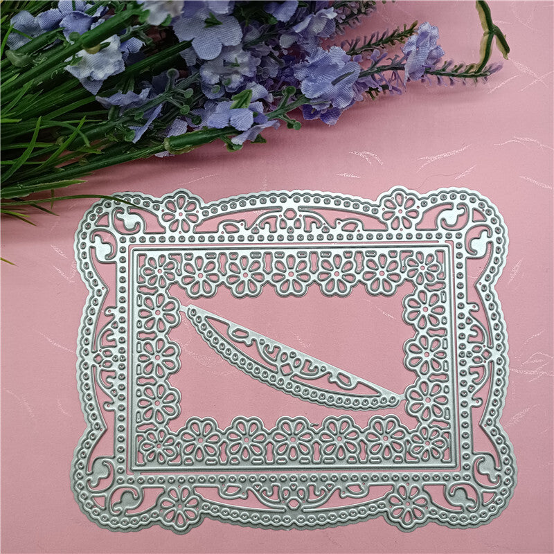 Picture Frame Cutting Dies Stencils Frame Die Cuts Metal Template Mould DIY Scrapbook Card Making Decoration Tool Gift Photo Album Embossing Scrapbooking Paper Card Decor Craft MegaBDM