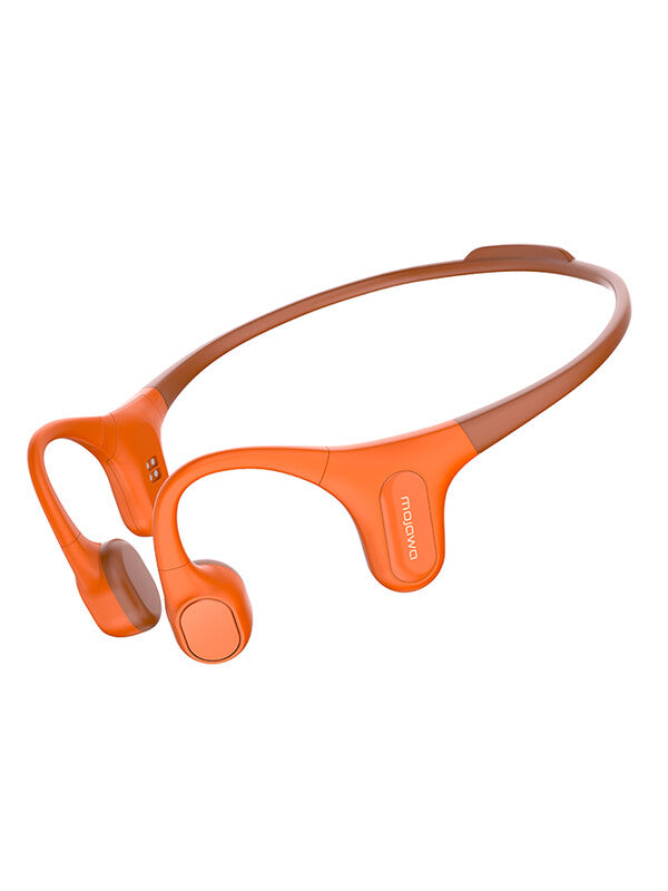 Mojawa Run Plus Bone Conduction Headphones, IP68 Waterproof Open Ear Wireless Bluetooth Sports Headphones with 32GB Built in Storage MP3 Player for Running, Swimming, Cycling and Gym Workouts, Orange MegaBDM
