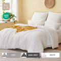 XLLX White Duvet Cover Set, 220x200cm/50x75cmx2 Soft Double Brushed Bedding Set, with Zip, 3 Pieces, Includes 1 Duvet Cover & 2 Pillowcases, NO Comforter MegaBDM