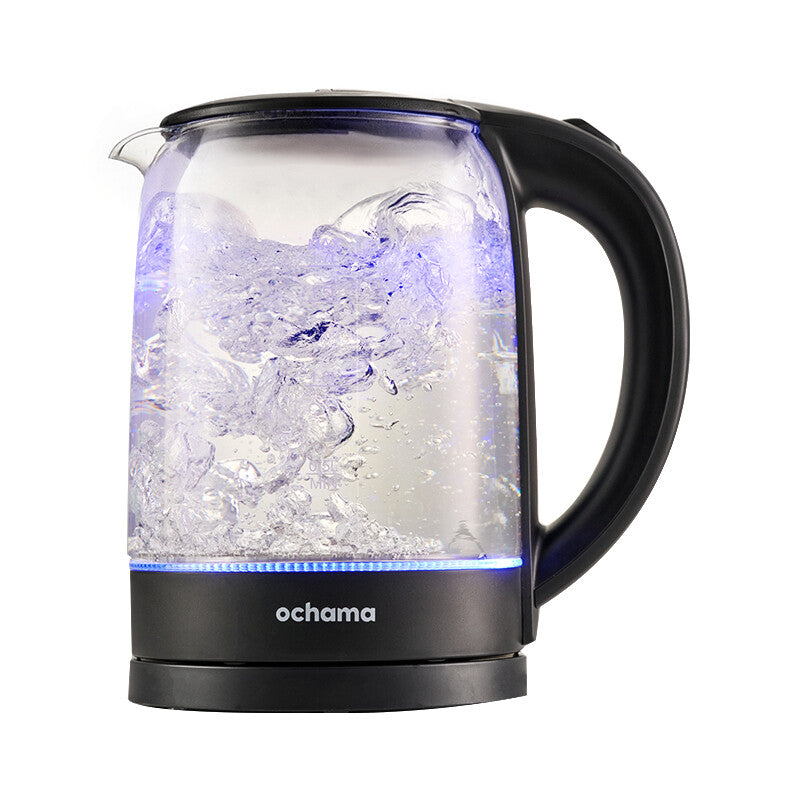 Ochama Glass Electric Kettle, 1.7L Household Kettle, High Borosilicate Glass, Transparent Blue Light Warm Water Kettle, Auto Shut-Off, 2200W MegaBDM