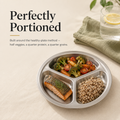 PURECOOK Divided Plates Set of 2 | 304 Stainless Steel | 20cm | 3-Compartment Round Dinner Tray | Electropolished Finish MegaBDM