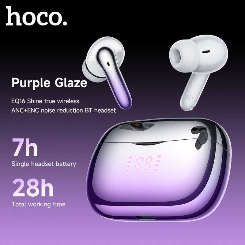 EQ16 Shine True Wireless Noise Reduction BT Earphone - Purple Glaze MegaBDM