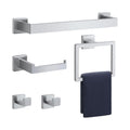 JORDAN&JUDY 5-Piece Silver Towel Rack Set, Stainless Steel, Rust-Resistant MegaBDM