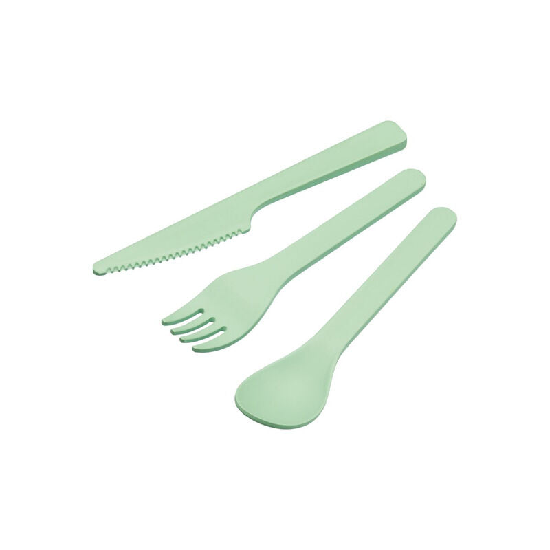 KitchenCraft Natural Elements Cutlery Set 3pcs - Knife, Fork & Spoon Green Eco-Friendly Recycled Plastic MegaBDM