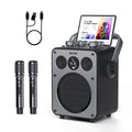 Mlove Rangers D5 Professional Karaoke Machine for Adults with Bluetooth and 2 Wireless Microphones, Portable PA System Speaker, Recording, Reverb, Guitar Amp for Home Party and Outdoor Events, 200W-Black MegaBDM