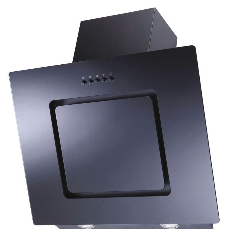 CANDY 60 cm Sloped Chimney Hood， Black glass MegaBDM