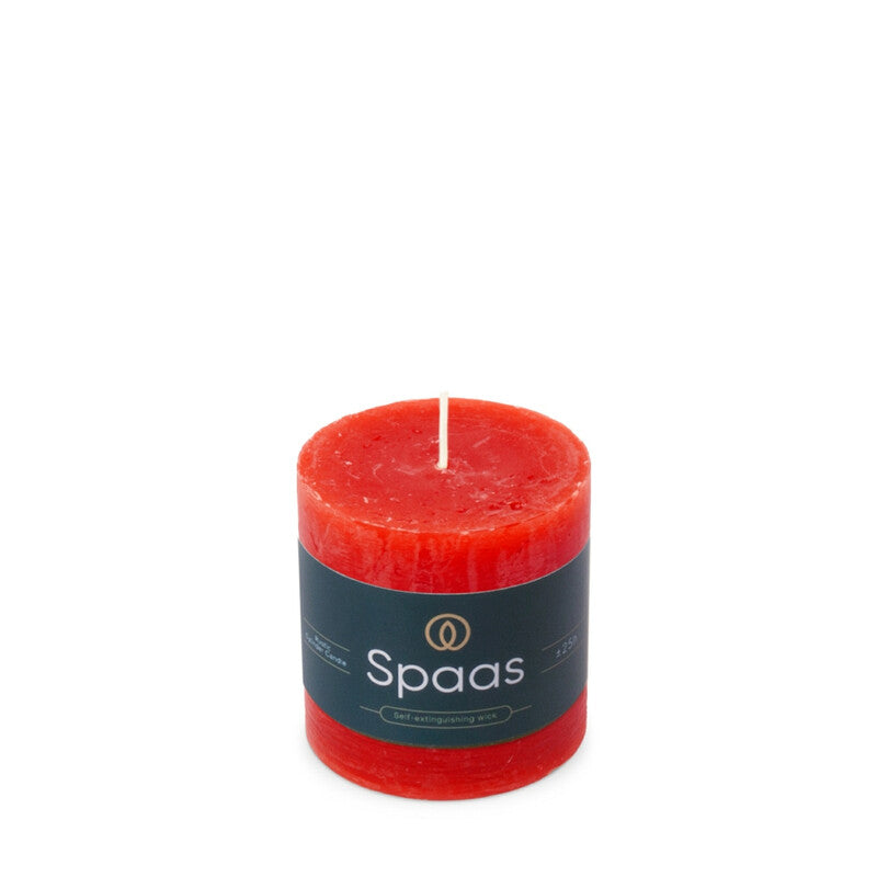Spaas Pillar Candle Rustic Unscented Red D:7xH:7cm MegaBDM