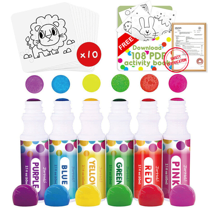 Jar Melo Washable Dot Markers 6 Colors MegaBDM