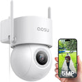 aosu 3K 5MP Security Camera Outdoor Wifi Wired with 400Lm LED Spotlight Full Color Night Vision, 360°PTZ CCTV Camera, Surveillance Cameras 24/7 Recording, Vehicle Security and Protection, Spot Cruise MegaBDM