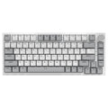 AJAZZ AK820 75% Wired Mechanical Keyboard, QWERTY US layout, Gasket Mount, Hot-Swappable Linear Switches, Gasket Mount, White Backlight, 83 Keys with CNC Volume Knob, Poron Foam, OEM Profile PBT Keycaps, Compatible with PC/Win/Mac-Grey White MegaBDM