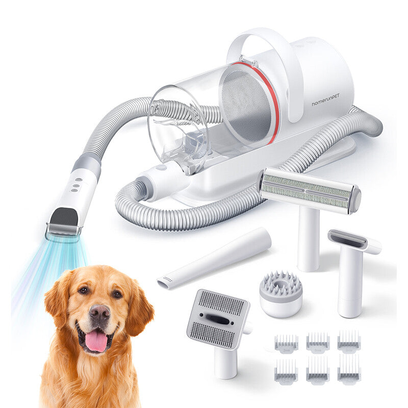 Homerunpet Grooming Kit Vacuum - Total 6 Brush Included of Hair Clipper HC15 MegaBDM
