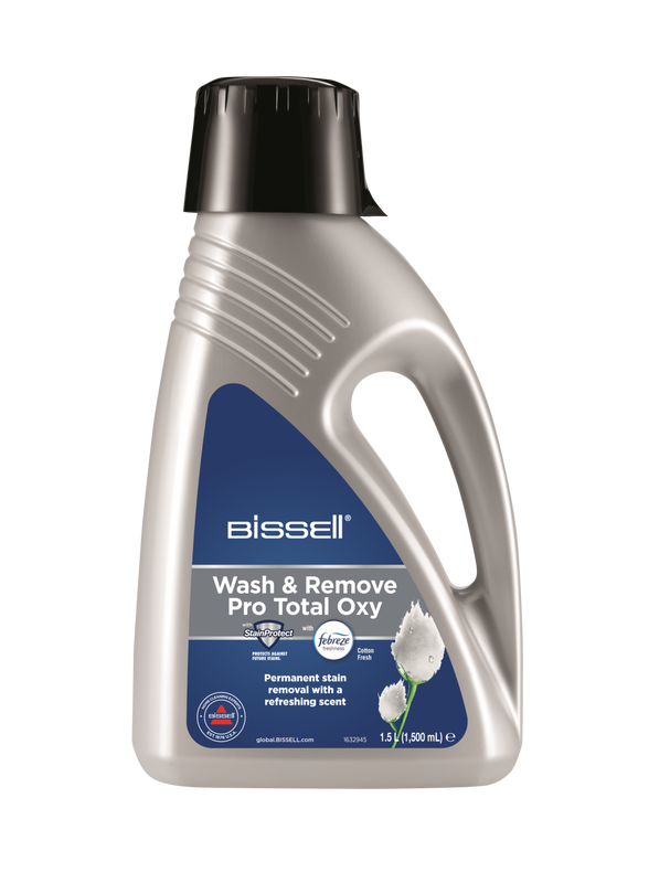 Bissell Wash & Remove Pro Total, with Febreze, Oxy Boost, Stain Protect, Permanent Stain Remover, Upholstery Shampoo for Use with All Leading Upright Carpet Cleaners, 1.5L, 2212E MegaBDM