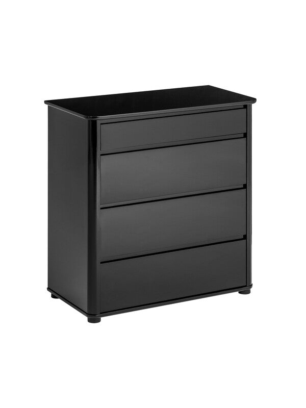 Interiors by Premier Drawer Chest Moritz High Gloss 4 Drawer Black MegaBDM