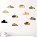10pcs PVC Mirror Wall Stickers, Irregular Wall Decoration, Cloud Stickers, Gold MegaBDM