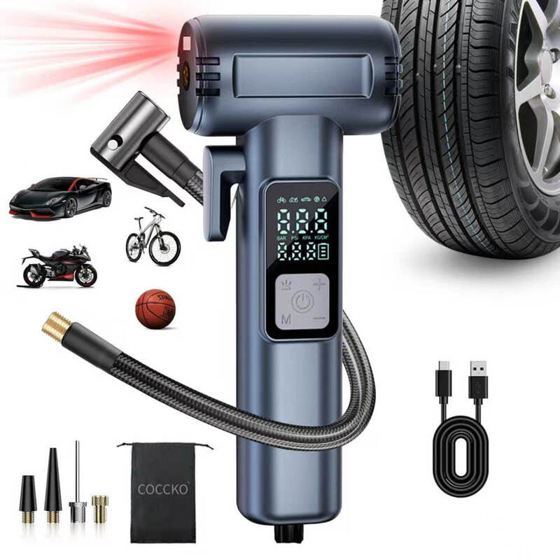 Portable Wireless Air Compressor - Smart Car/Motorcycle/Bicycle Tire Inflator with 5 LED Modes, USB Charger, SOS Safety, Mini Air Pump 12V Portable MegaBDM