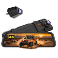 WOLFBOX M40lite 4K Front Rearview Mirror Dash Cam and 1080P Rear Camera, 10" Touch Screen, Loop Recording, G-Sensor MegaBDM