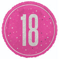 Unique Party Glitz 18th Birthday Balloon, Pink, 45cm MegaBDM