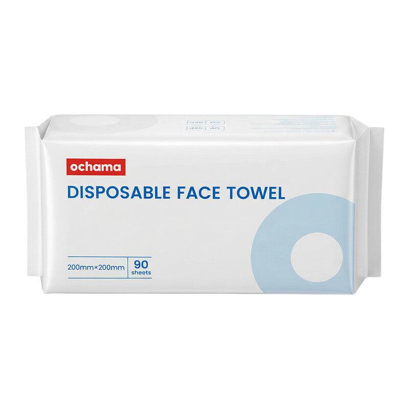 ochama Disposable Face Towel, 90 Sheets, Pearl Texture Soft Cotton Towel, Wet & Dry Dual-Use Face Wipe, Portable Business & Travel Pack MegaBDM