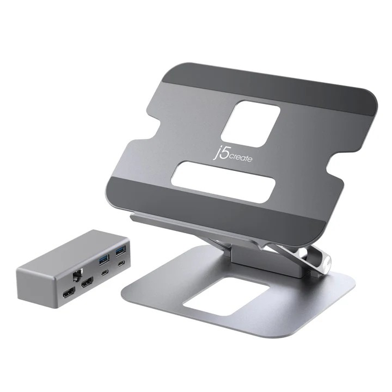 j5create JTS427 Multi-Angle Dual 4K Docking Stand Space GREY MegaBDM