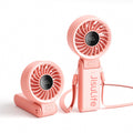 JISULIFE Portable Handheld Fan Life 7, 5000mAh Rechargeable, High-Power Motor, LED Display, 19.5 Hrs Cooling, 5 Speed, Foldable Design, 3-IN-1 , Pink MegaBDM