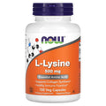 NOW Foods L Lysine Immune Health 500mg Capsules - 100 Vegan Capsules MegaBDM