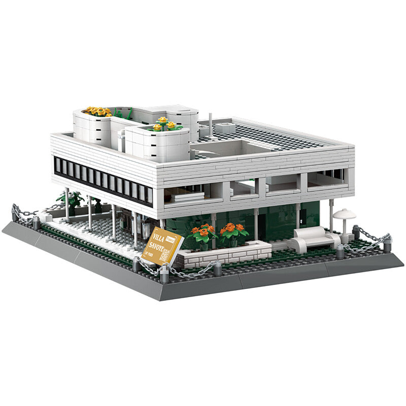 WANGE Villa Savoye-Paris,France 1226 Pcs Building Blocks Set for Hobby Builders MegaBDM