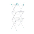 JVL Three-Tier Folding Concertina Laundry Washing Clothes Horse Airer - White MegaBDM