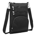 KONO Women's Lightweight Multi-Pocket Crossbody Bag with RFID Protection | Everyday Shoulder & City Travel Bag – Black MegaBDM