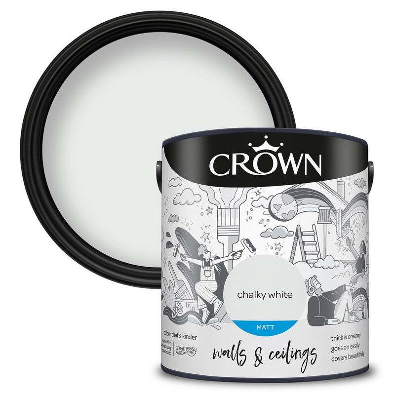 Crown Matt Emulsion Chalk White 2.5L MegaBDM