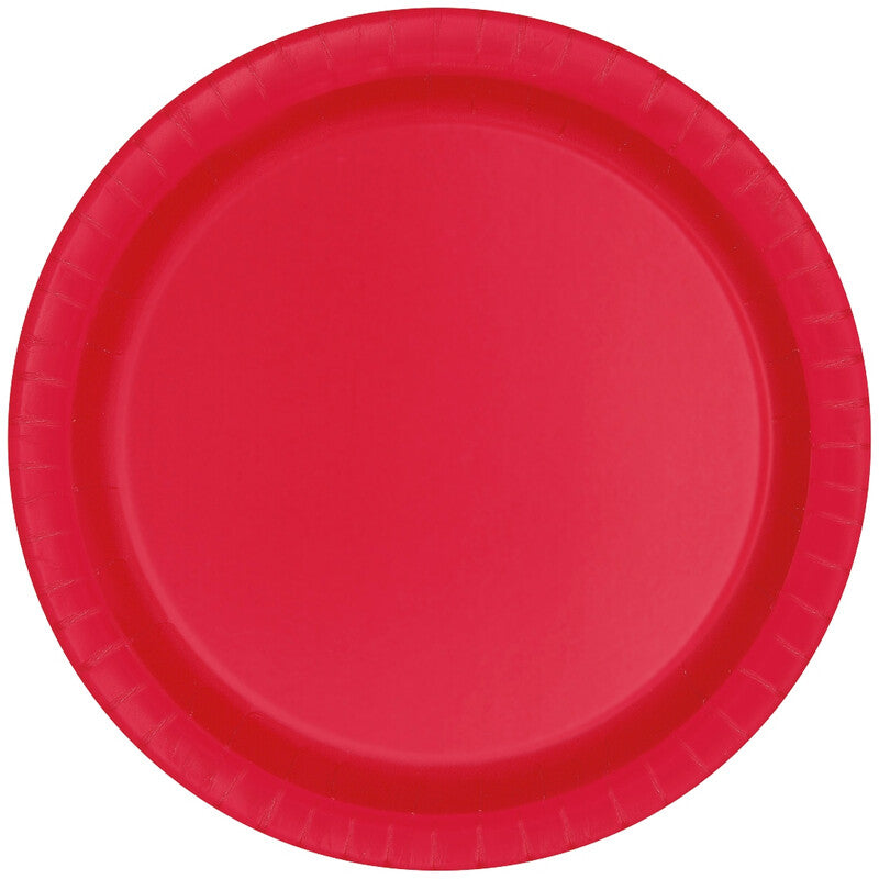 Unique Party Paper Plates, Red, 17cm, 8 Pack MegaBDM
