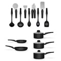 Swan 14 Piece Pan and Tool Set, Black MegaBDM